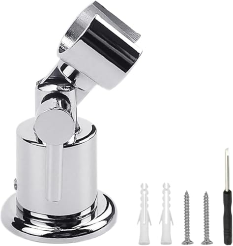 Vollmetall Duschkopfhalterung mit 180 Grad Verstellbarkeit – Robuste Duschbrause Halterung aus Edelstahl, Universell Kompatibel für Handduschen, Einfache Installation mit Schrauben und Montageset