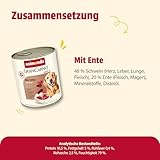 animonda GranCarno Hunde Nassfutter mit Ente (6 x 800 g), getreidefreies Hundenassfutter ohne Zucker, für ausgewachsene Hunde, mit frischen fleischigen Zutaten