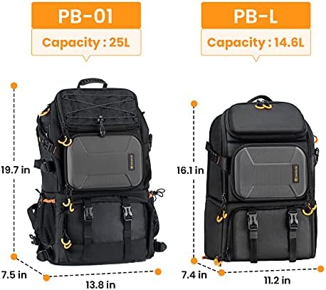 TARION Waterproof Camera Bag with 15'' Laptop Compartment, Professional Photography Backpack Large Capacity with Rain Cover for DSLR SLR Canon Nikon Fuji Sony Cameras (PBL)