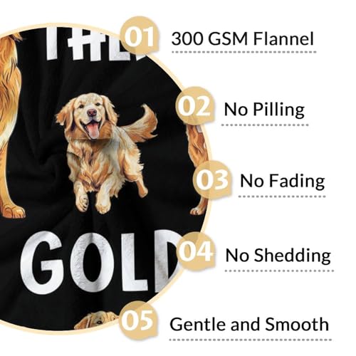 Golden Retriever Blanket - 30x40 Inches Size for Baby - Soft Fluffy Throw for Couch, Work - Black Funny Fuzzy Gifts
