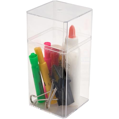 Contenedor de plástico rectangular de 9,5x9,5x21 cm Pioneer Plastics transparente 6
