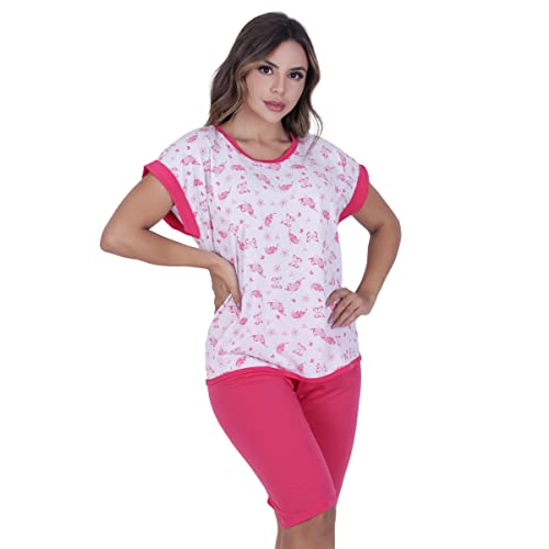 Pijama De Calor Manga Curta Calça Curta Bermudão Pescador hospital confortável (M (42/44))