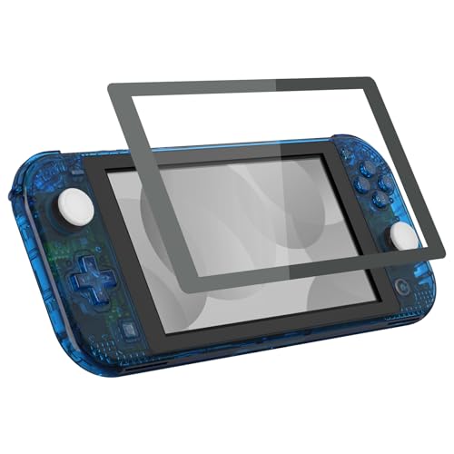 Image of eXtremeRate Crystal Clear Blue DIY Replacement Shell for Nintendo Switch Lite, NSL Handheld Controller Housing w /Screen Protector, Custom Case Cover for Nintendo Switch Lite [Controller NOT Included]