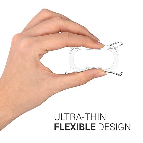 kwmobile Frame Cover Compatible with Xiaomi Watch S1 Active Cover (2-Pack) - Clear Silicone Case - Transparent - Image 2