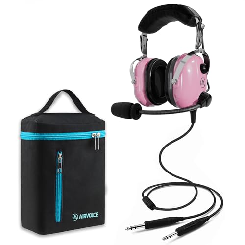 AIRVOICE Aviation Headset for Pilots with Mono Sound and Passive Noise Cancellation, PNR Aviation...