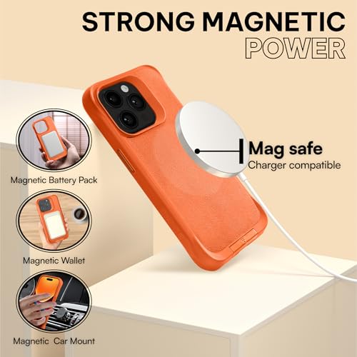 Coque iPhone 14 Pro MagSafe orange avec support intégré