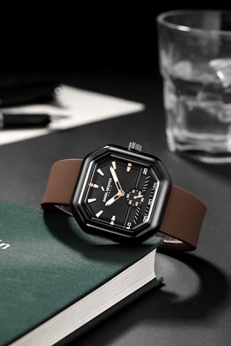 Image of Daniel Hechter Paris Pleyel Collection Fashion Watch for Men - Modern Octagon Dial with Sub-Dial Quartz Movement and Comfortable Silicon Strap - DHM1021