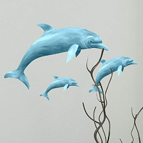 Vinilos Decorativos 3 Piezas Dolphin Removible 12x23in miniatura 5