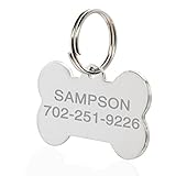 Amlion Stainless Steel Pet Id Tags, Personalized Dog Name Tags & Cat Tags, Double-Sided Engraved,Bon