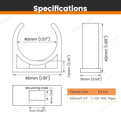 40mm/1.57\" (30 PCS) U-Shaped PVC Pipe Clamps (White), Hose Hanger Support, High Strength for Home Plumbing, TV Trays, Water Supply, Garden Tubing, PEX, UV Resistant, fit for 1-1/4\" PVC Pipe Sch40