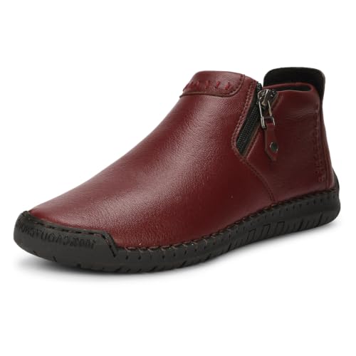 Image of Kraasa Men's Stylish Trendy Sneakers | High Tops Synthetic Side Zipper Casual Shoes | Ultra Soft Cushioned Insole | Airmix Sole Footwear