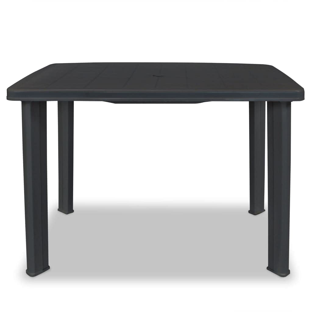 Table De Jardin Extérieur VidaXL - Blanc 126x76x72 Cm | Plastique Résistant | Parasol Incus