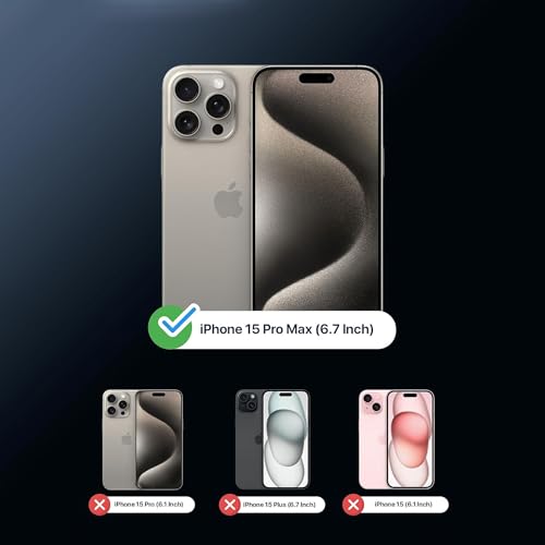 Image of Kratos Transparent Clear Case Cover Compatible with iPhone 15 Pro Max - Anti-Yellowing, Wireless Magnetic Charging Case with Raised Edge Camera & Screen Protection, Shock-Resistant Design