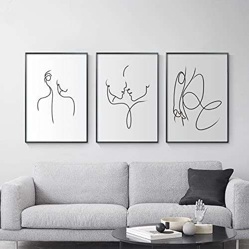 Peinture toile minimaliste couple affiche d'art pour salon chic