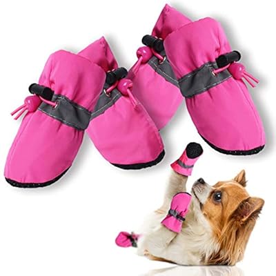CALHNNA Paw Protector for Dogs and Cats -Dog Boots -Dog Shoes with Adjustable Straps?Anti-Slip and Prevent Dog Paw Burns, Suitable for Small Medium Dogs