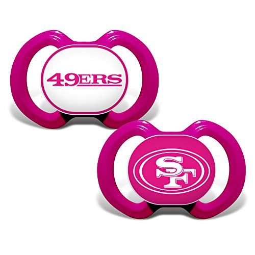 Image of Baby Fanatic Girls Pink Pacifier 2-Pack - NFL San Francisco 49ers - Officially Licensed League Gear