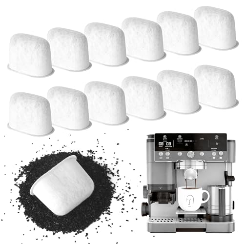 12 Cartuchos Filtro Agua para Cafetera Ninja, Repuesto para Ninja Luxe Cafe, Filtro Cafe Carbón Activado para Cafeteras Espresso y Accesorios Ninja, Mejora Sabor del Café