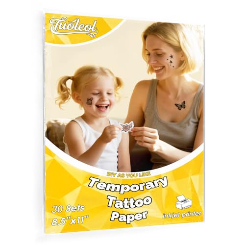 Printable Temporary Tattoo Paper for Inkjet Printer - 8.5