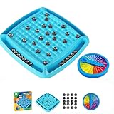 Magnetisches Strategiespiel mit 20 Magnetsteinen, Logisches Denkspiel für Konzentrationstraining, Blau, 27x3x27cm, 2 Spielvarianten, Familienspiel