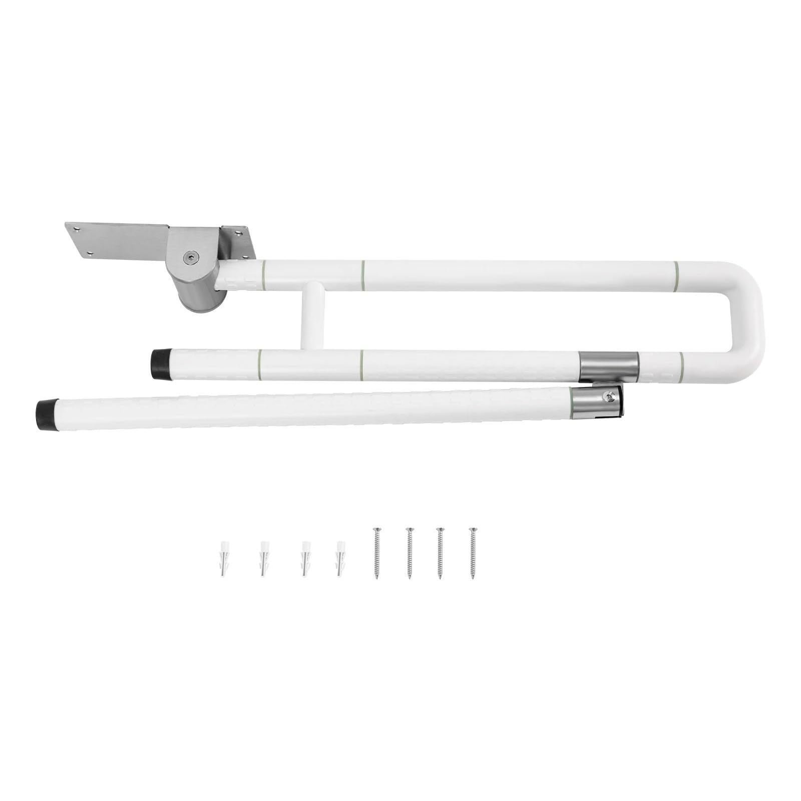 Padgcnor One Color Folding Bathroom Toilet Grab Rail Foldable Toilet Safety Handrails Frame Assist Handrail Elderly Handicap Grab Bar 23.6 Inch Armrest Bathroom