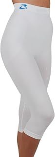 CzSalus Anti Cellulite Slimming Capri Pants + Silver - White Size XXL