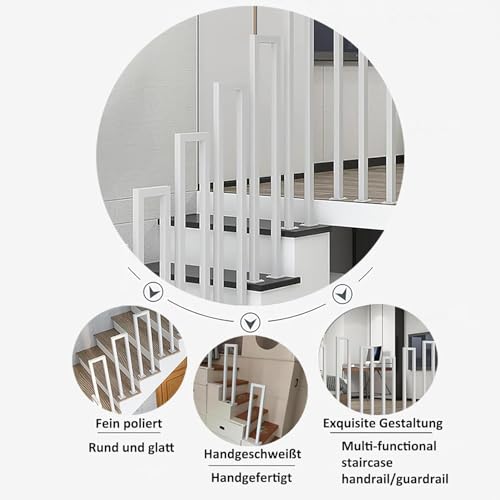 Rampe d'escalier de transition en forme de U : kit garde-corps en métal - 3