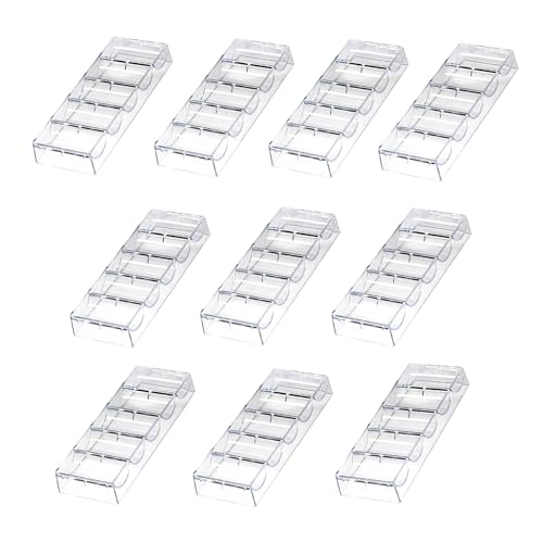 GSE Games & Sports Expert Acrylic Poker Chips Trays, Casino Grade Poker Chips Holder, Each Holds 100 Chips (10-Pack)