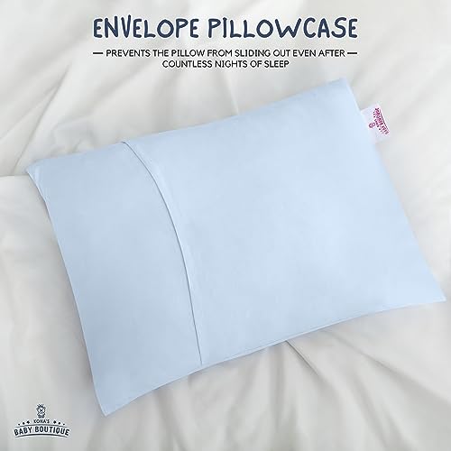 Image of Blue - Kona's Perfect Toddler Pillow With Softest Pillowcase - 13 x 18 Inch - for 2 and 3 Year Olds