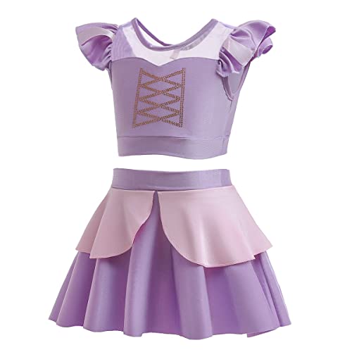 Image of MYRISAM Girls Princess Two-Piece Tankini Swimsuits Party Bathing Suits Ruffles Beach Surf Swimming Swimwear Bikini Set