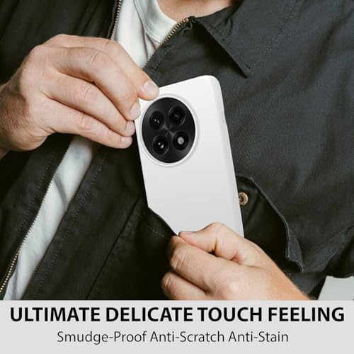 Image of LIRAMARK Liquid Silicone Soft Back Cover Case for OnePlus 13R 5G| Soft Micro-Fibre Lining Inside | Camera Protection Bump (White)