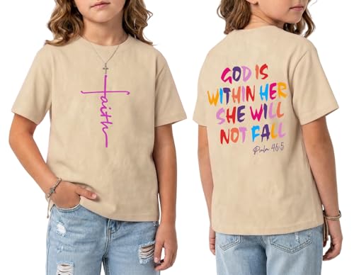 Christian Shirts for Girls Christian Graphic Tees Kids Religious Inspirational Casual Summer Tops