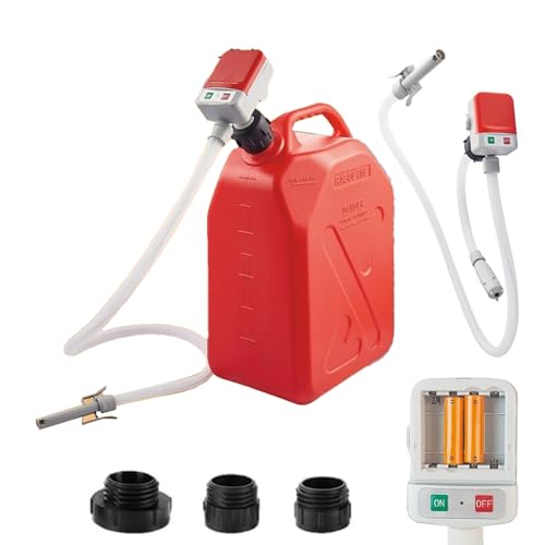 Pompe de transfert de carburant automatique avec arrêt automatique, 9,08 litres par minute, adaptateur pour 3 réservoirs, tuyau extra long, pour l'huile, le diesel et l'essence