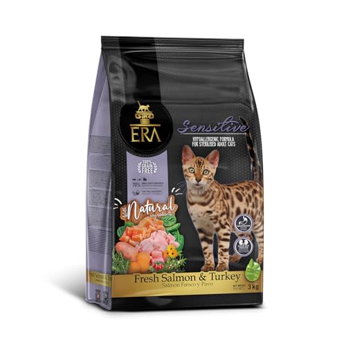 Pienso ERA Grain Free | Salmón y Pavo para Gatos Esterilizados | Sin Cereales | Rico en Omega-3 | 3...