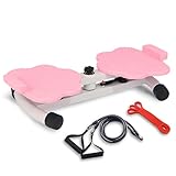 Waist Twisting Machine With Resistance Band - 360° Rotating Waist Twister Board For Core Workout Abdominal Fat Loss, Noiseless Ab Twister Machine, 330 Lbs Weight Capacity Gym Equipment (Pink)