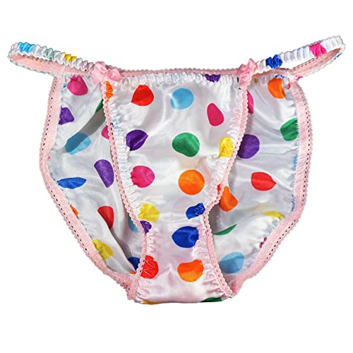 Ania'S Poison Ladies Panties Classy Cut Satin Rainbow Polka Dot String Bikini Shiny Ladies Panties Underwear Size S-2X  cover