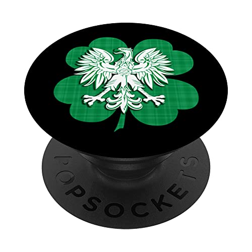 Patrimonio familiar polaco irlandés Shamrock San Patricio Día Polska PopSockets PopGrip Intercambiable
