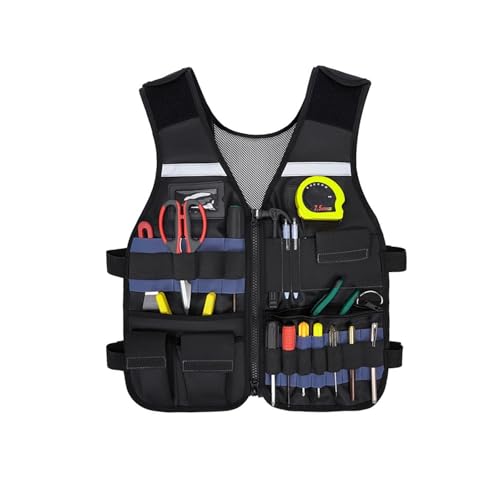 Chaleco organizador de herramientas de jardín, bolsa de almacenamiento compacta ajustable resistente al desgaste para uso práctico multifuncional, cómodo kit de herramientas