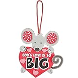 Gods Love is So Big Mouse Craft Kits - Makes 12 - Valentine's Day and Sunday School Crafts for Kids and Fun Home Activities