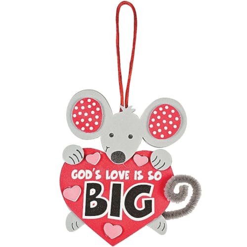 Gods Love is So Big Mouse Craft Kits - Makes 12 - Valentine's Day and Sunday School Crafts for Kids and Fun Home Activities