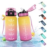 HoneyHolly Botella Agua 500 ml, Reutilizable, Botella de Agua con Pajita, Prueba de Fugas, Cantimplora Niños Colegio, Libre de BPA, Cantimplora para Niños, Deporte, Running, Gimnasio, Bicicleta
