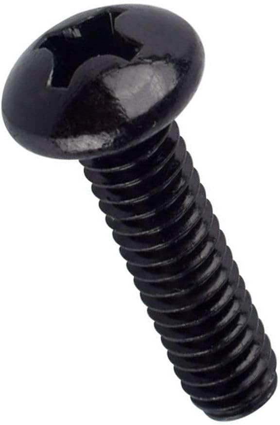 #6-32 x 1/4" (1/4" to 2" Available) Pan Head Machine Screws Black, Phillips Drive, 304 Stainless Steel 18-8, Full Thread, 50 PCS