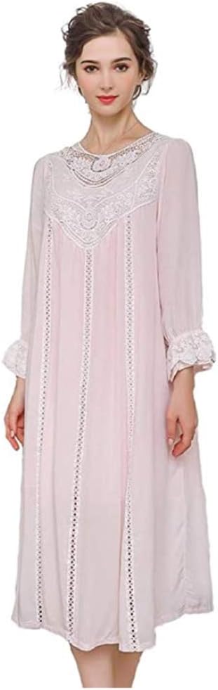 Victorian Cotton Nightgowns for Women Short Sleeve/Long Sleeve Nightdress Women Pajamas Sleep Shirt