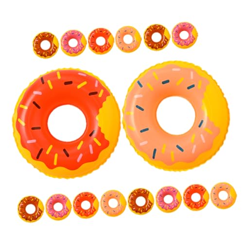 HOOTNEE 16pcs Mini Swim Ring Decor Donut Bath for Pool Parties Beach Fun and Photography Props Lightweight Mini Ornaments