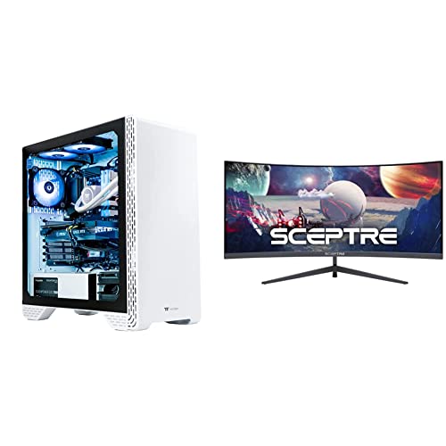 Image of Thermaltake Liquid-Cooled Gaming Desktop with 30-inch Curved Widescreen Gaming Monitor Bundle