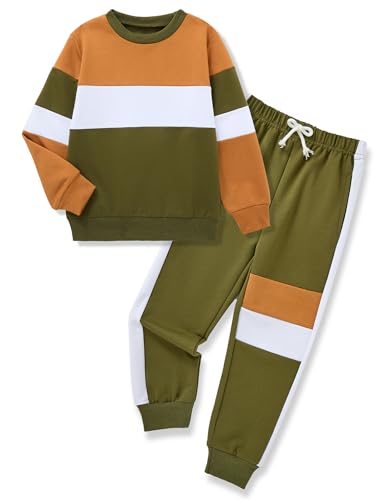 Image of mkodopy Boys Clothes Hoodie Sweatsuits Tops and Pants Boys Fall Winter Outfits Boy Clothing Set