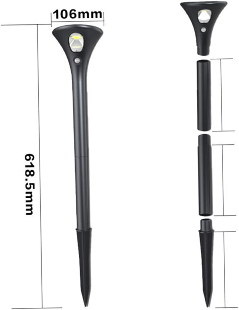 Hemoton 2PCS Solar Garden Lights LED Outdoor Landscape Ground Stick Lamps for Pathway Courtyard and Lawn Decor Pure White Light No Battery Required Durable Construction