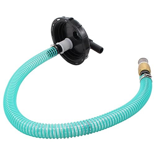 IBC Deckel DN 150 mit 1 Zoll Ansauggarnitur IBC Tank Kappe Saugschlauch Entlüftung Regentonne Tankdeckel Abdeckkappe Wassertank Deckel IBC Container Abdeckung Sauggarnitur Schlauch für Regenwassertank