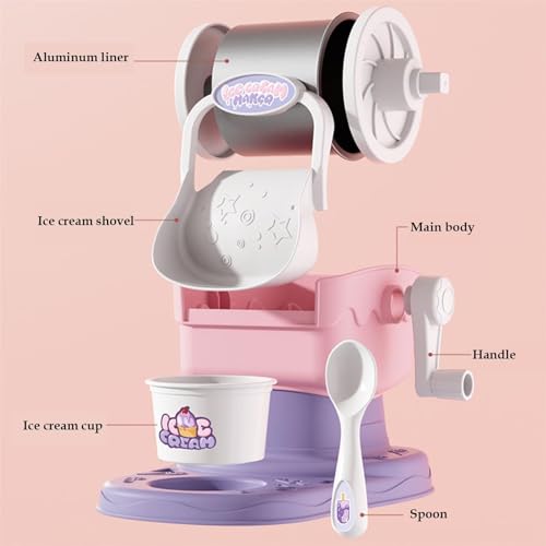 Yogurt Maker, Eismaschine,Softeismaschine | Leicht zu reinigende manuelle Softeismaschine für schnelle Ergebnisse mit Anwendungsgriff für gefrorenen Joghurt und Gelato – Bild 7