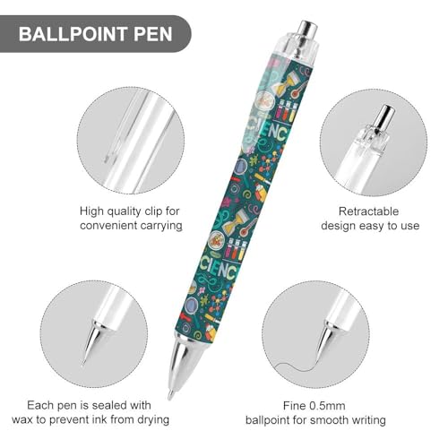 Bolígrafos retráctiles de 0,5 mm con dibujos científicos 3