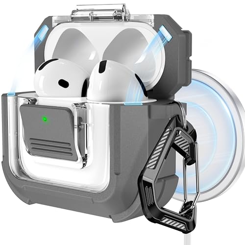 Image of RFUNGUANGO for AirPods 5 /4 Case (2026 /2024) with Lock, Gray
